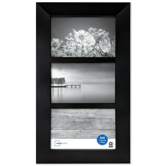 Mainstays 4x6 3Opening Wide Beveled Collage Tabletop Picture Frame