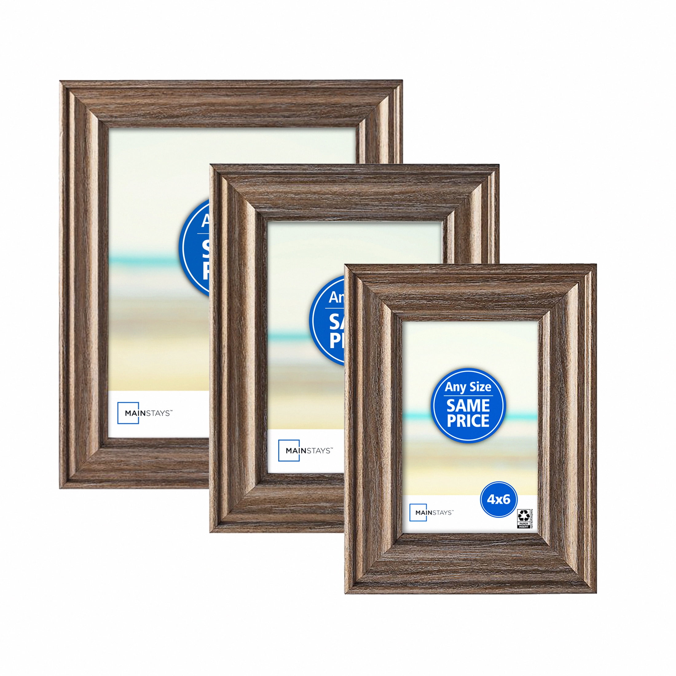 Mainstays 4x6, 5x7, and 8x10 Metallic Bronze Picture Frame Set ...
