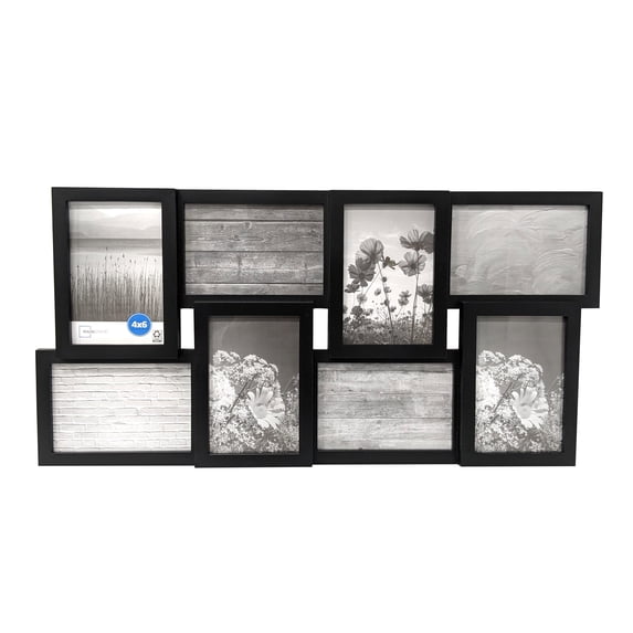 Mainstays 8-Opening 4 x 6 Collage Picture Frame, Black