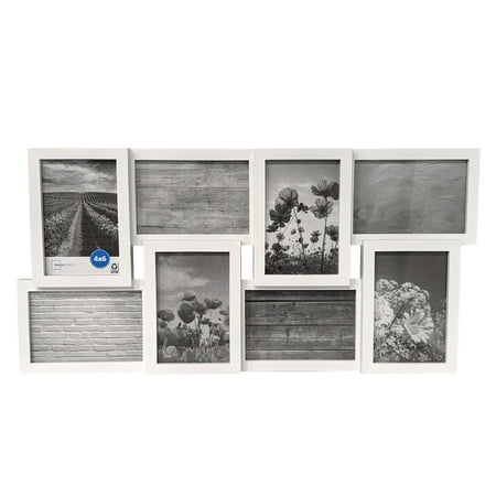 Mainstays – 4x6 Picture Frame – White Gallery 8 Photo Linear Program Wall Photo Frame
