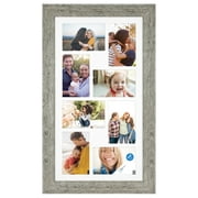 Mainstays 4x6 8-Opening Matted Wall Collage Picture Frame, Rustic Gray