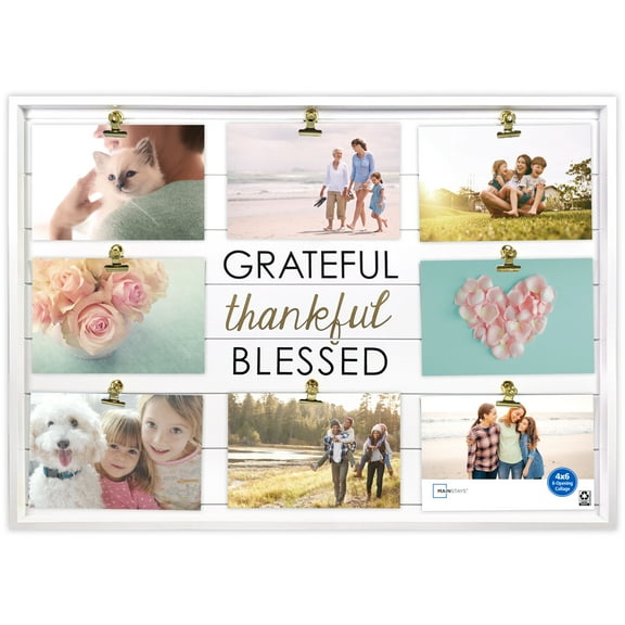 Mainstays 4x6 8-Opening White Plank Collage Frame