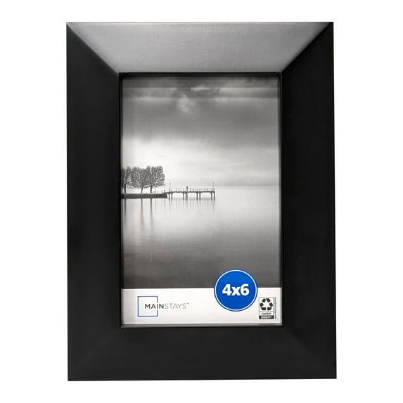 Mainstays 5x7 Bevel Gallery Tabletop Picture Frame, Black