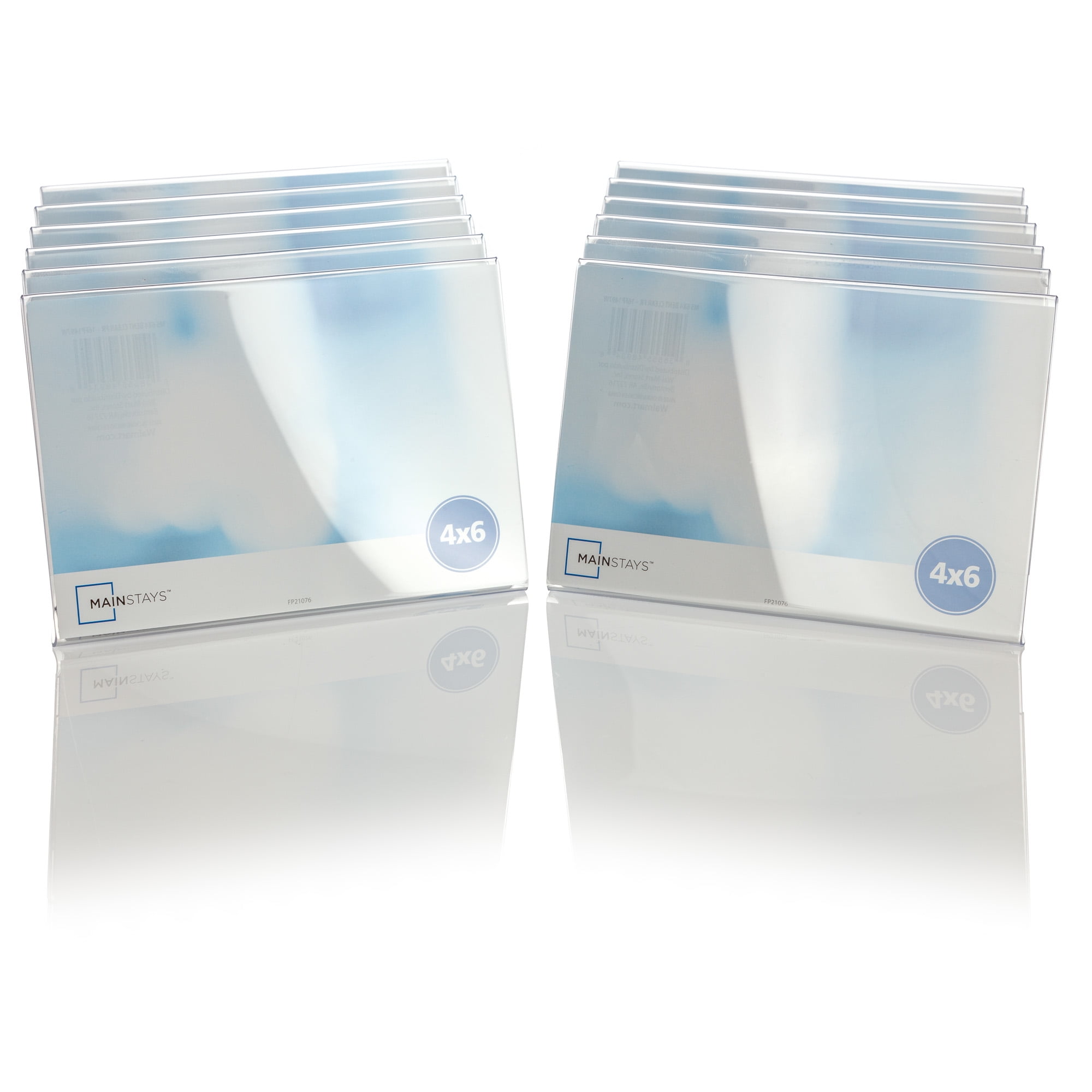 Mainstays 4x6 Horizontal Bent Acrylic Tabletop Picture Frames, Set of