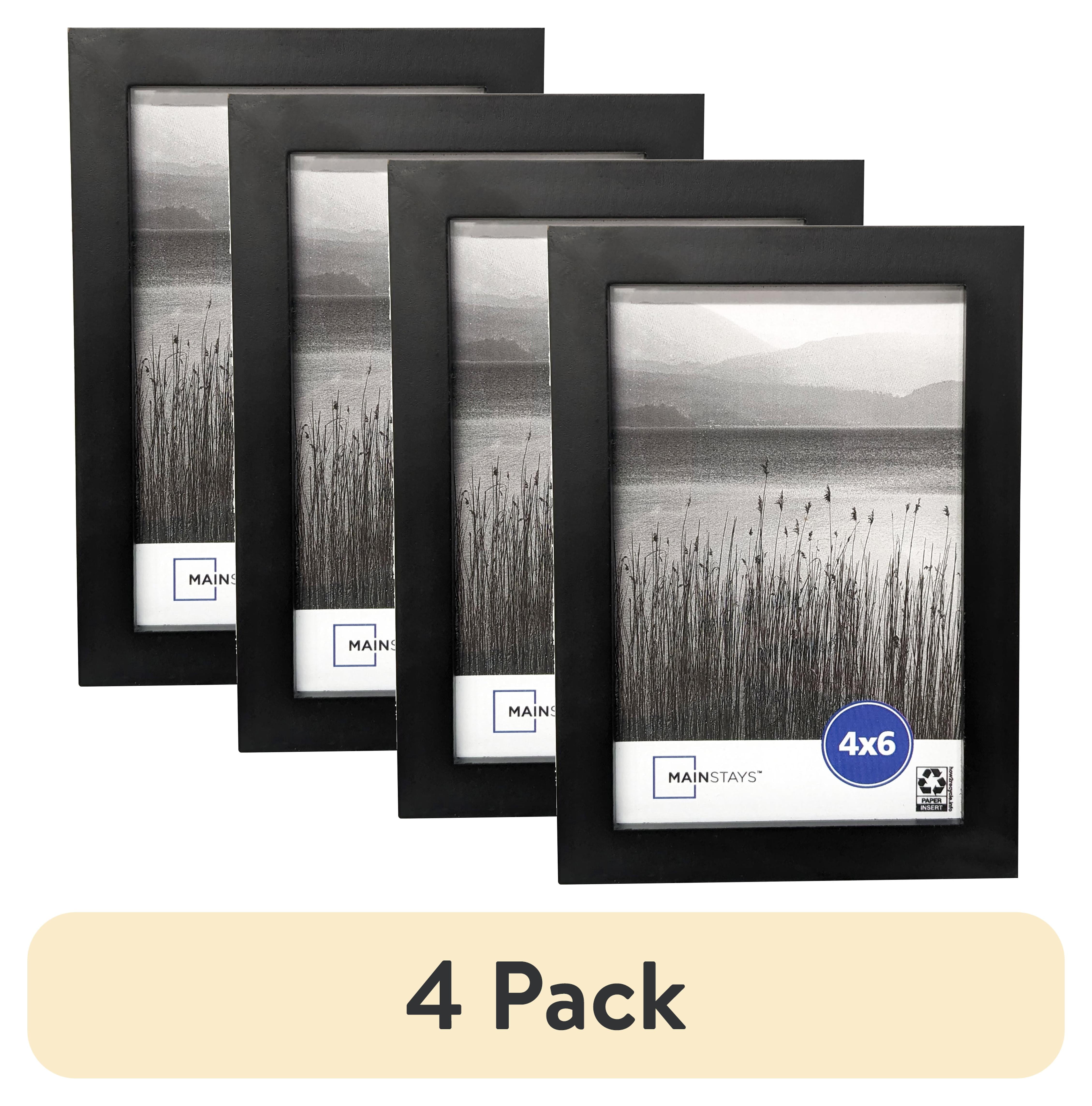 (4 pack) Mainstays 4x6 Linear Gallery Tabletop Picture Frame, Black - Walmart.com