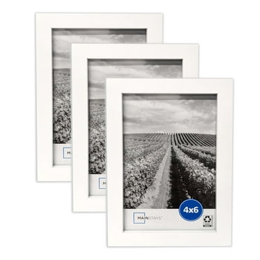 Mainstays 4" x 6" White Linear Gallery Tabletop Photo Frames, Set of 3