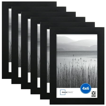 Mainstays 4x6 Linear Gallery Wall Picture Frame, Black, Set of 6