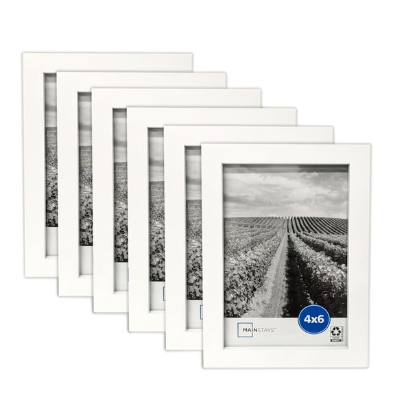 Mainstays 4x6 Linear Gallery Wall Picture Frame, White, Set of 6
