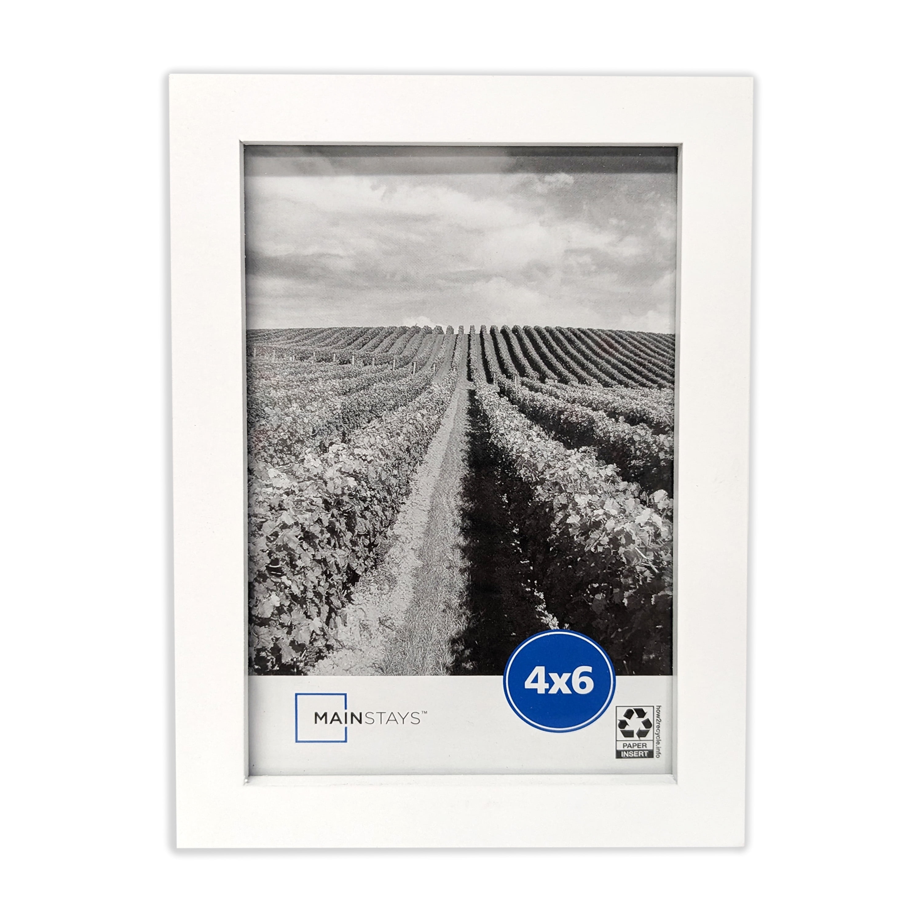 Mainstays - 4x6 Picture Frame - White Gallery Linear Program Tabletop & Wall Photo Frame