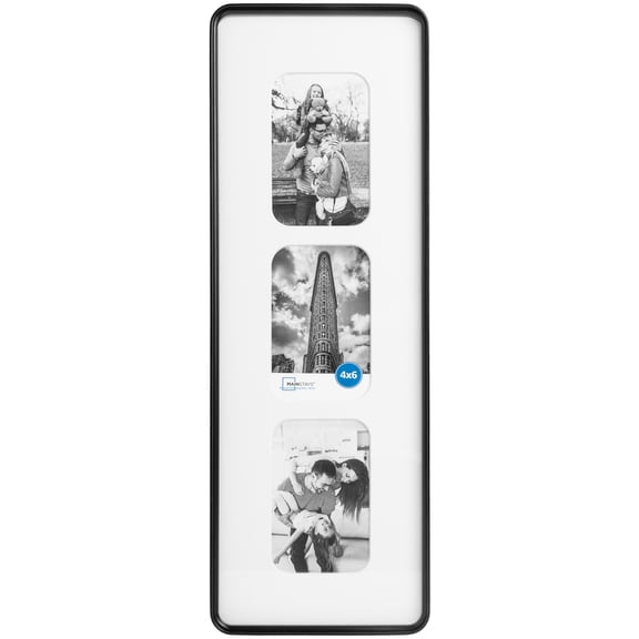 Mainstays – 4x6 Multi Opening Picture Frame – Black Rounded 3 Opening Collage Photo Frame