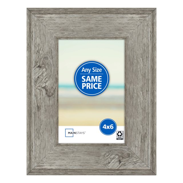 Mainstays 4x6 Rustic Gray Decorative Tabletop Picture Frame