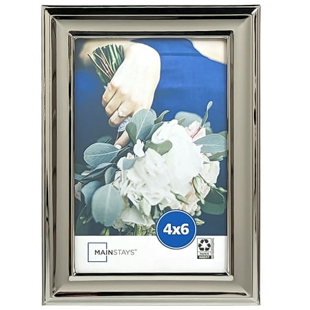 Mainstays – 4x6 Picture Frame – Silver Finish Metal Tabletop Photo Frame