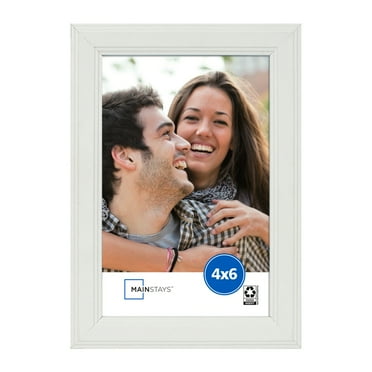 Mainstays 4'' x 6'' Step White Basic Tabletop Picture Frame