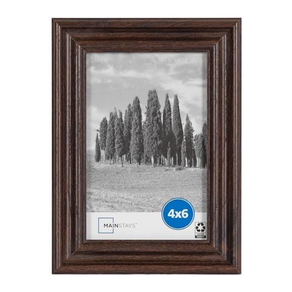 Mainstays – 4x6 Picture Frame – Brown Traditional Program Tabletop Photo Frame