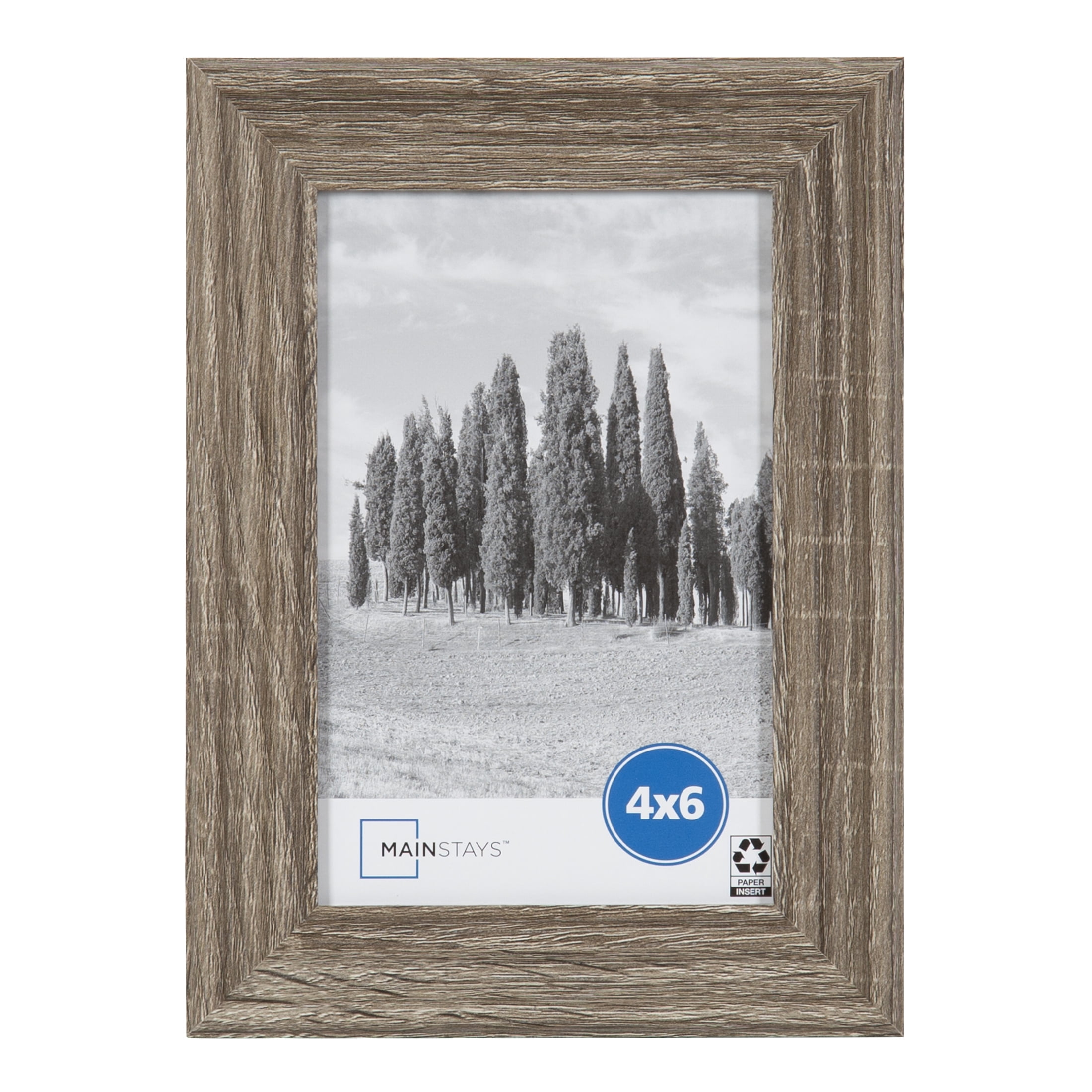 Mainstays 4x6 Traditional Gallery Wall Picture Frame, Rustic Gray, Set of 4
