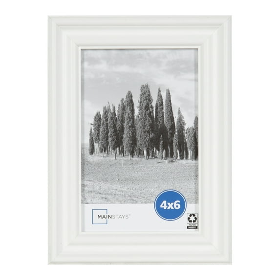 Mainstays – 4x6 Picture Frame – White Traditional Program Tabletop Photo Frame