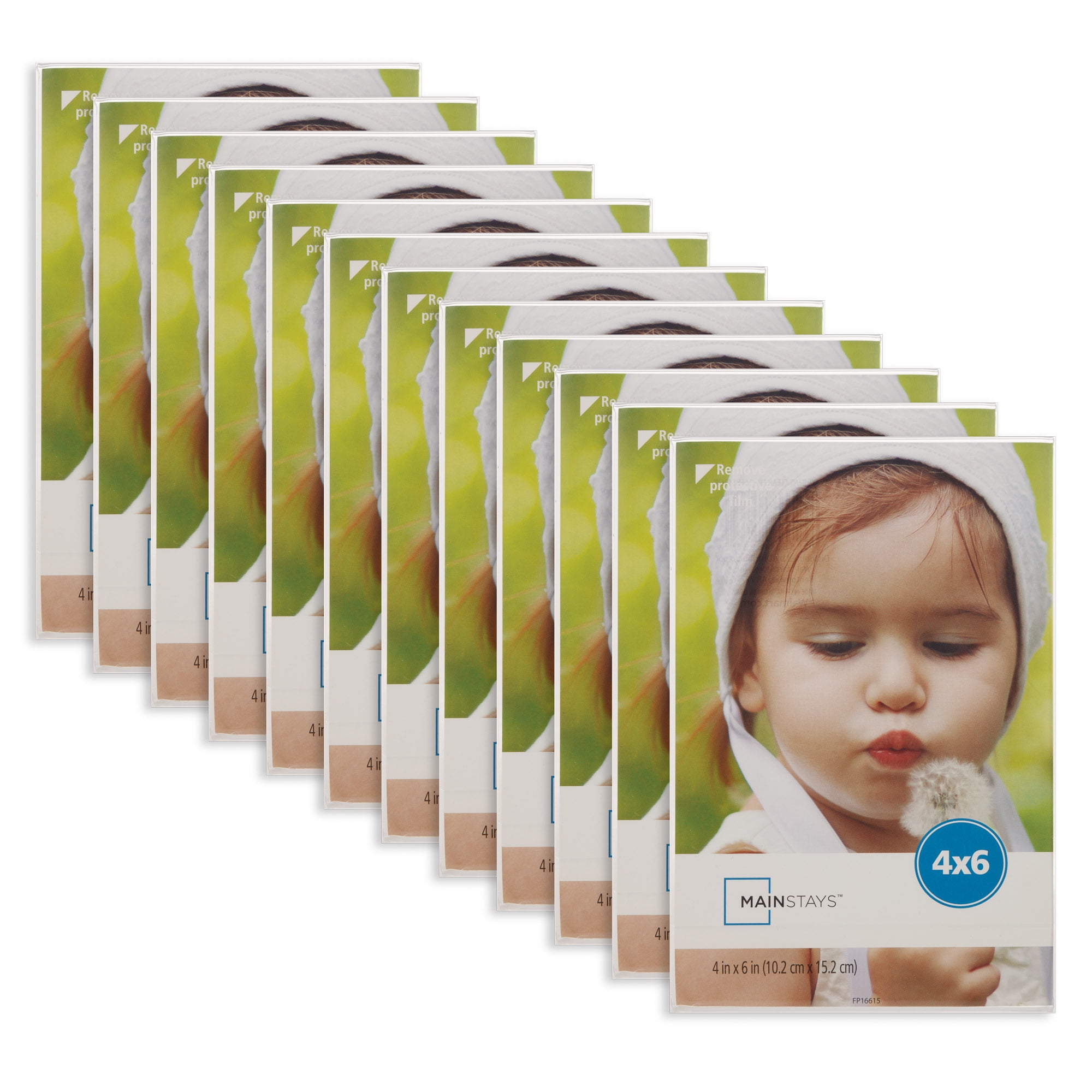 Mainstays 4x6 Vertical Bent Acrylic Tabletop Picture Frames, Set of 12