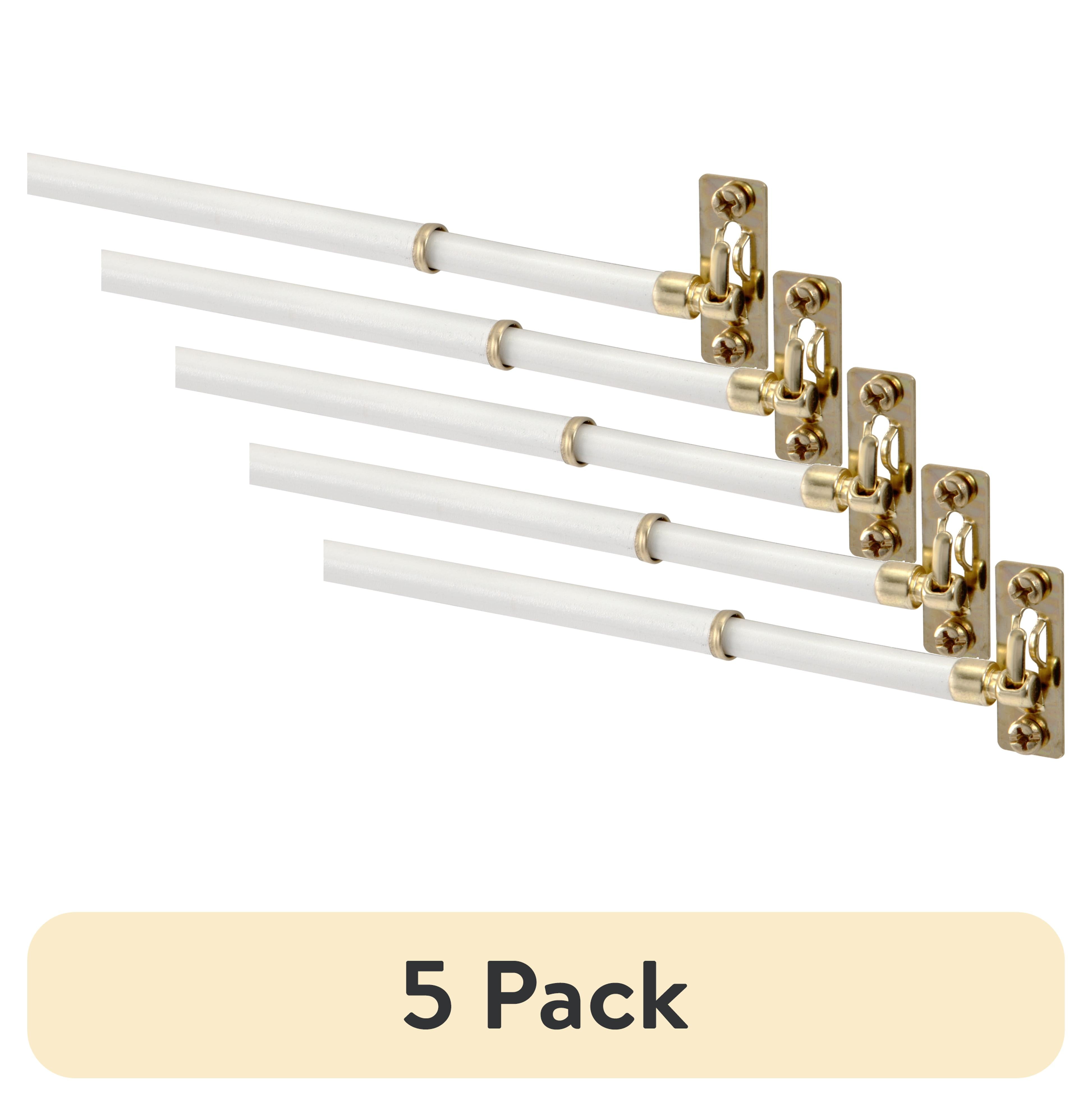 Adjustable White Metal Swivel Sash Rod with Brass Ends
