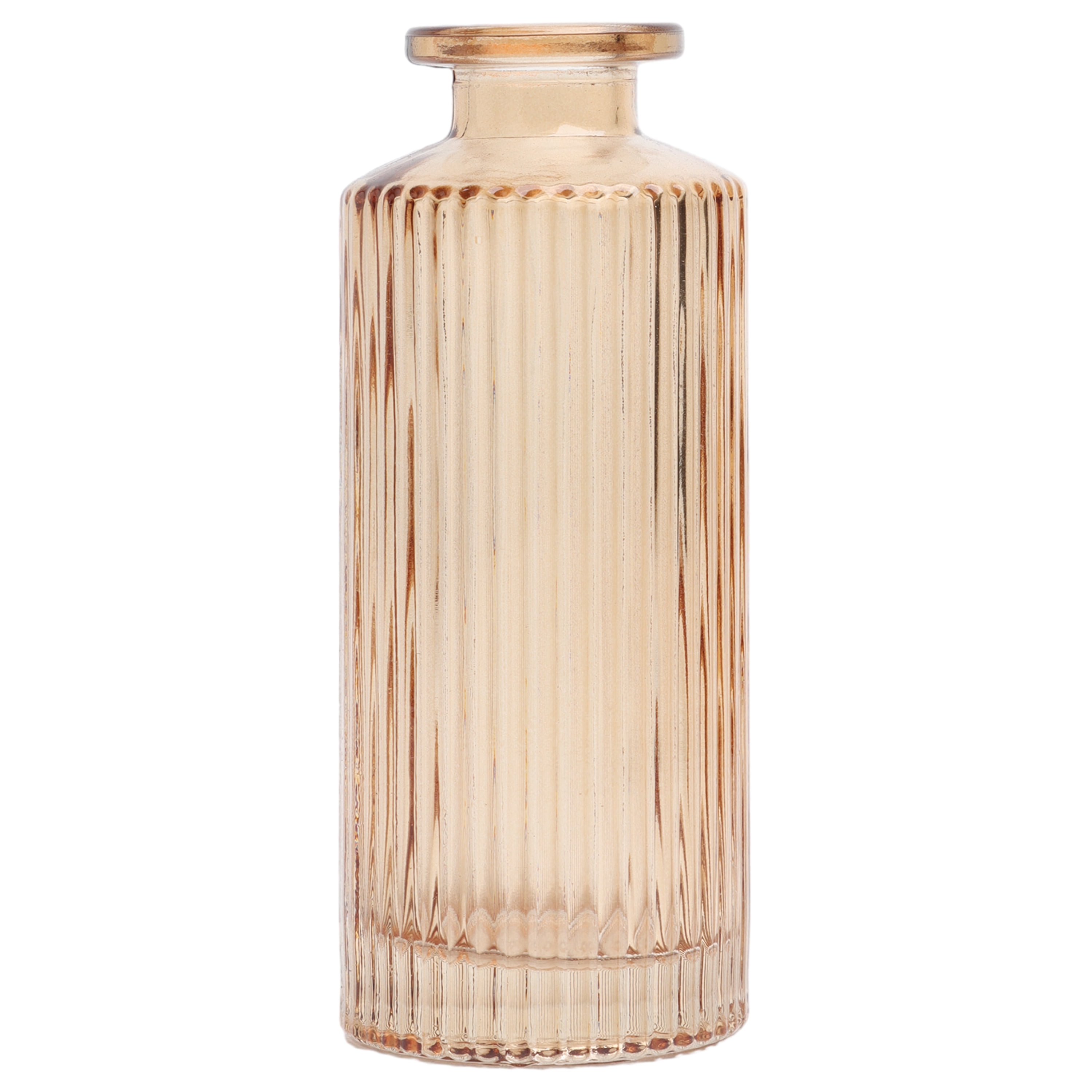 Mainstays Mini Champagne Ribbed Glass Tabletop Vase – Elegant Indoor Decor