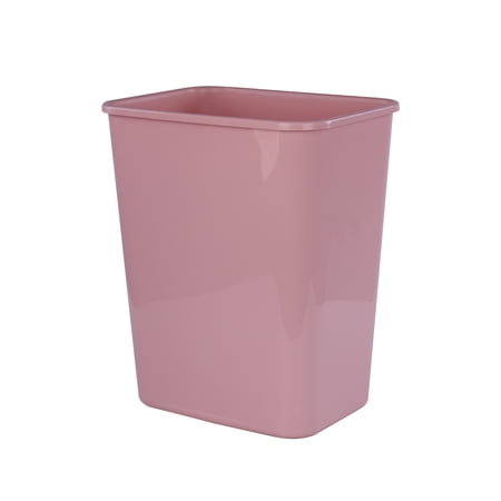 Mainstays 5.5 Gallon Slim Plastic Open Top Kitchen Trash Can in Pearl Blush