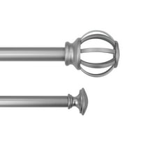 Mainstays 5/8" & 3/4" Metal Cage Double Curtain Rod 30-84" Satin Nickel