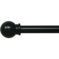 thumbnail image 1 of Mainstays 5/8" Black Ball Single Curtain Rod, 28-48", 1 of 4