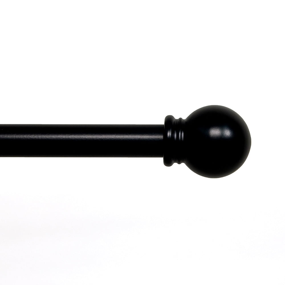 Mainstays 5/8" Black Ball Single Curtain Rod, 48-84"
