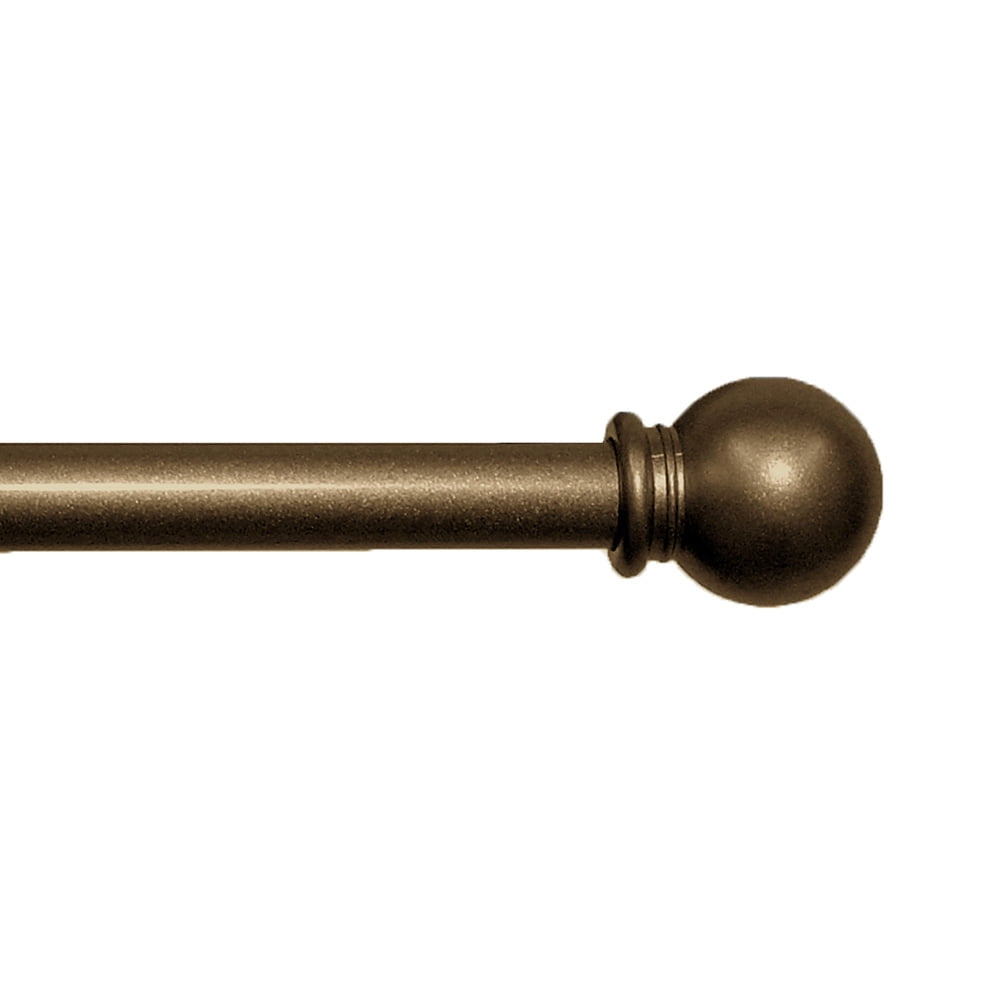 Mainstays 5/8" Bronze Ball Single Curtain Rod Set, 48-84", Bronze
