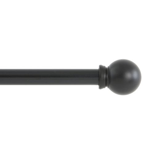 Mainstays 5/8" Curtain Rod 48"-84" Black Ball