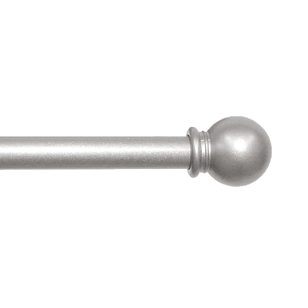 Mainstays 5/8" Nickel Ball Single Curtain Rod, 48-84"