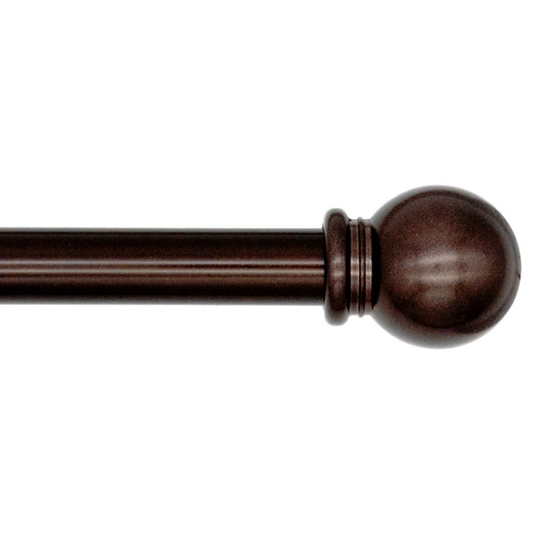 Mainstays 5/8 inch Bronze Ball, 28 to 48 Width, Single Curtain Rod Set 