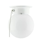 Mainstays 5.9" Classic Flush Mount Ceiling Light, White Finish Frosted Glass Shade, Bulb Not Included