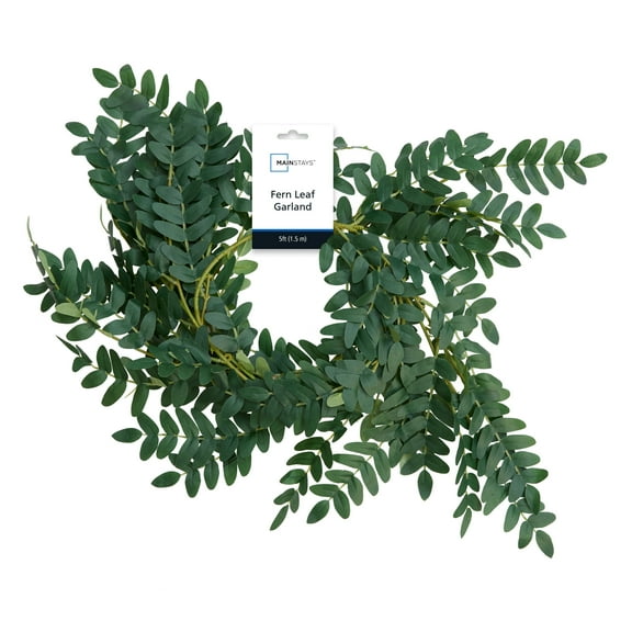 Mainstays 5' Artificial Green Leaf Fern Garland