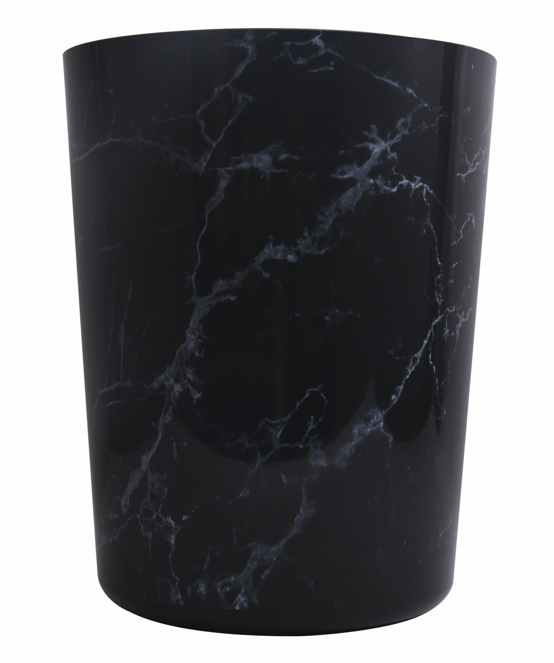 Mainstays Office Trash Can, 5 Gallon, Marble Plastic Garbage Bin, Black