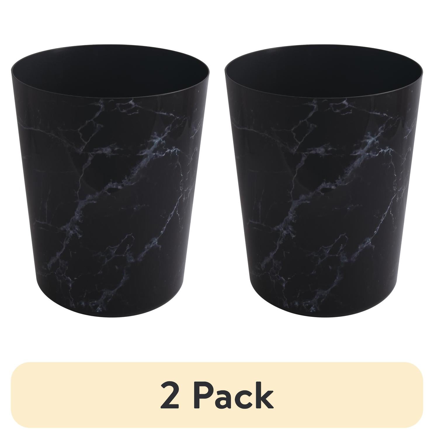 (2 pack) Mainstays 5 Gallon Trash Can, Plastic Office Trash Can, Black