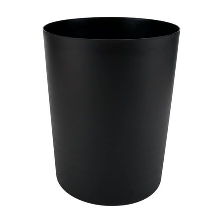 Mainstays Bathroom Trash Can, 5 Gallon Plastic Garbage Bucket Bin with No Lid, Black Matte