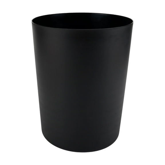 Mainstays Bathroom Trash Can, 5 Gallon Plastic Garbage Bucket Bin with No Lid, Black Matte