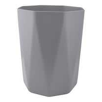 Mainstays 5 Gallon Trash Can, Plastic Office Trash Can, Geometric Silver