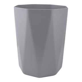 Mainstays 5 gal Gray Geometric Bathroom Wastebasket, Open Top, Polypropylene Plastic