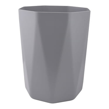 Mainstays 5 Gallon Trash Can, Plastic Office Trash Can, Geometric Silver