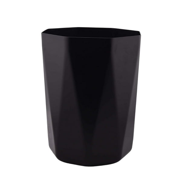 Mainstays Bathroom Trash Can, 5 Gallon Geometric Plastic Garbage Bucket Bin with No Lid, Black