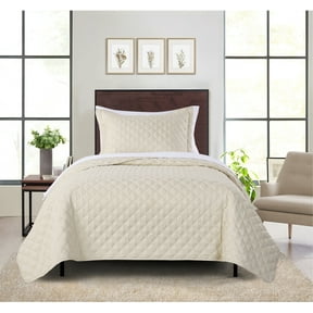 Mainstays All-in-One Lightweight Quilt and Sheet Set, 5-Piece, Twin/Twin-XL, Beige