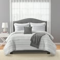 thumbnail image 1 of Mainstays 5-Piece Black and White Stripe Comforter Set, Full/Queen, 1 of 12