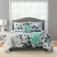 thumbnail image 1 of Mainstays 5-Piece Blue Floral Comforter Set, Full/Queen, 1 of 12