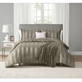 thumbnail interactive-video image 1 of Mainstays 5-Piece Champagne Damask Stripe Comforter Set, Full/Queen, 1 of 8