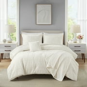 Mainstays Full/Queen Comforter Set, All-Season, 5-Piece, Cream Cozy Plush