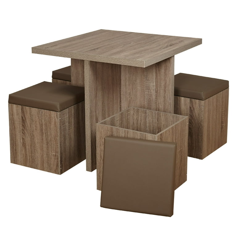 Free Shipping! Mainstays 5-Piece Dexter Dining Set with Storage