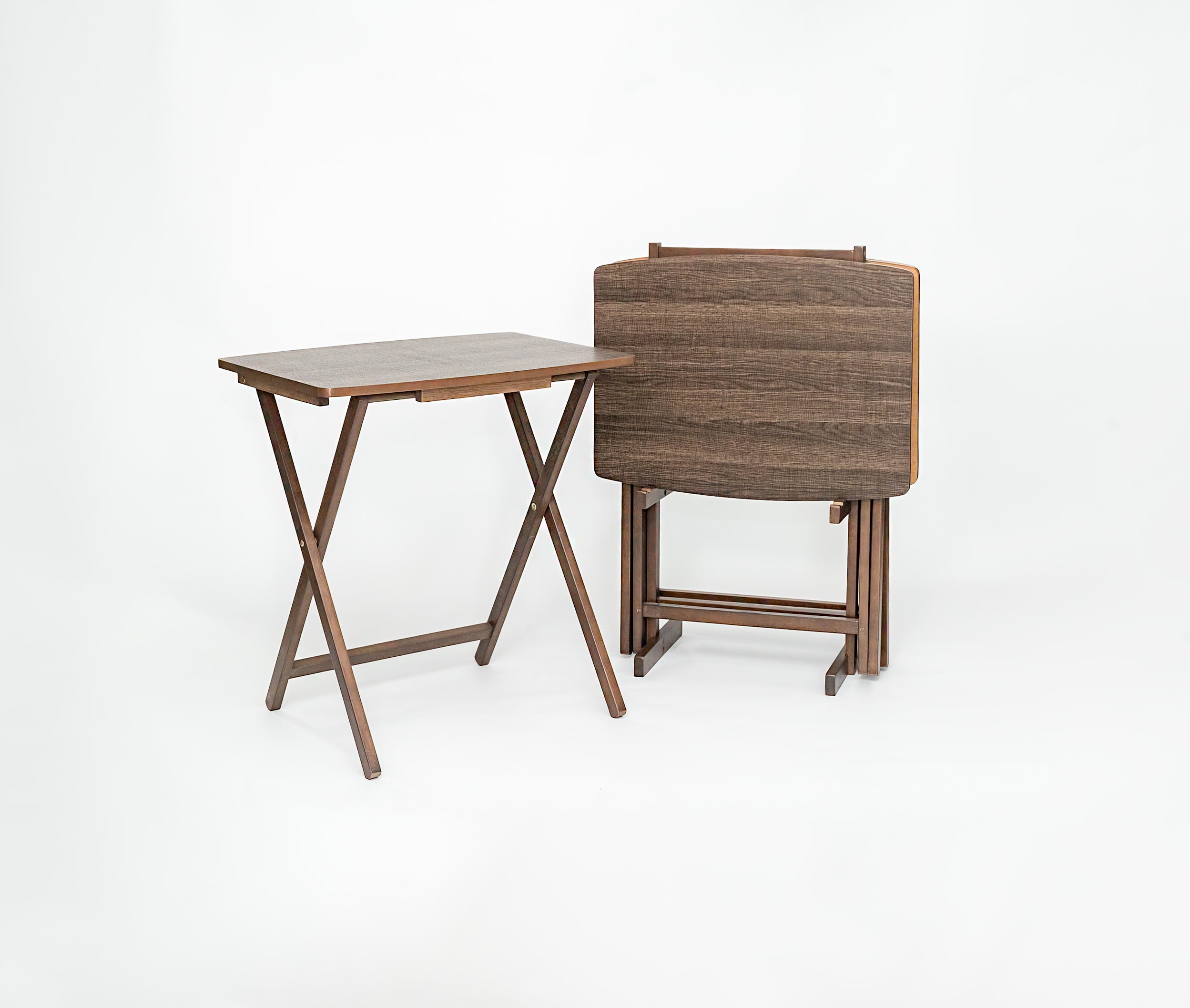 Mainstays Modern Indoor Folding XL Oversized Tray Table Set of 4 in ...