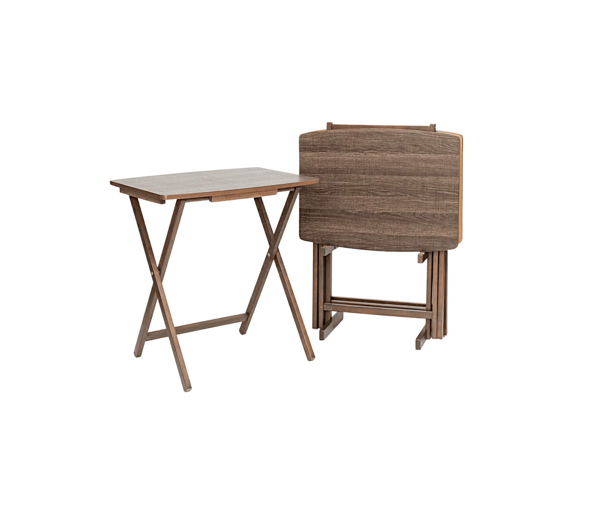 Mainstays XL Oversized Folding Tray Table Set with Storage Rack