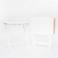 thumbnail image 1 of Mainstays XL Oversized Folding Tray Table Set with Storage Rack, White, 4-Pack, 1 of 17